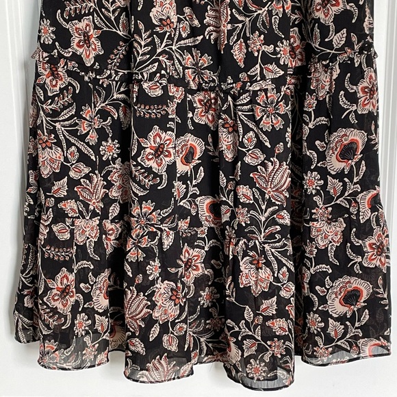 Lost + Wander Black Cream Floral Eclipse Of The Heart Midi Skirt- 35755 - Picture 4 of 10